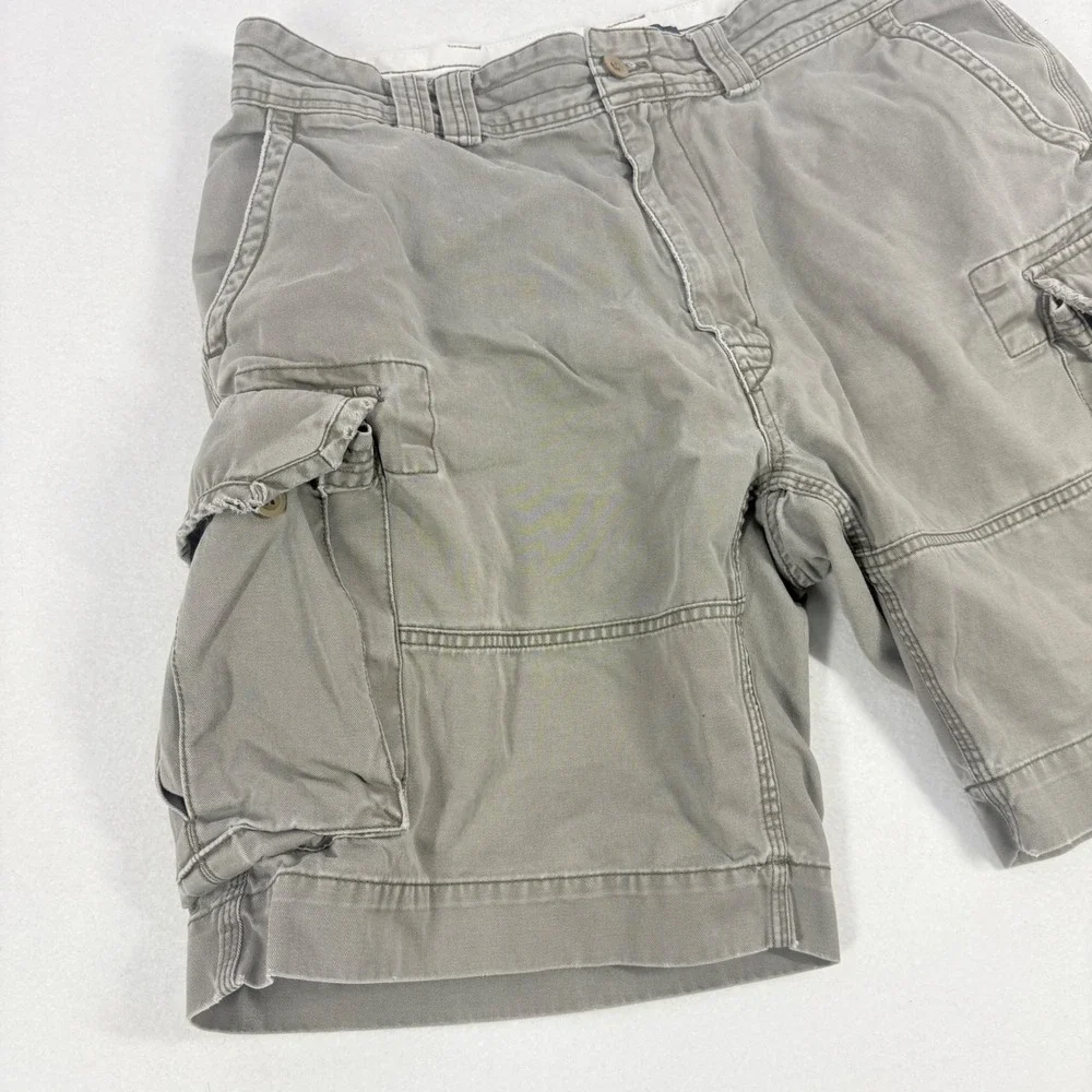 VTG Polo Ralph Lauren Men Cargo Shorts Y2K Grey Utility Fits Sz 35 Skater Grunge